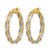 14K Two-Tone Gold with Rhodium Polished Twisted Round Hoop Earrings, 30 mm - View 2
