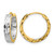 14K Yellow Gold Hollow with RH Polish/Diamond-Cut Square Tube Hinged Hoop Earrings, 18 mm