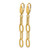 14K Yellow Gold Polish/Texture/Diamond-Cut Fancy Oval Link Dangle Leverback Earrings, 38 mm - View 2