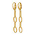 14K Yellow Gold Polish/Texture/Diamond-Cut Fancy Oval Link Dangle Leverback Earrings, 38 mm - View 4