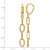 14K Yellow Gold Polish/Texture/Diamond-Cut Fancy Oval Link Dangle Leverback Earrings, 38 mm - View 5