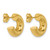 14K Yellow Gold Hollow Polished J-Hoop Post Earrings, 15.5 mm - View 4