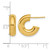 14K Yellow Gold Hollow Polished J-Hoop Post Earrings, 15.5 mm - View 5
