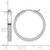 Rhodium-Plated 14K White Gold Square Tube Round Hoop Earrings, 25 mm - View 5