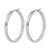 Rhodium-Plated 14K White Gold Square Tube Round Hoop Earrings, 35 mm - View 2