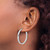 Rhodium-Plated 14K White Gold Square Tube Round Hoop Earrings, 35 mm - View 3