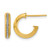 14K Yellow Gold Polished Glimmer Infused J-Hoop Post Earrings, 12.75 mm