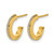 14K Yellow Gold Polished Glimmer Infused J-Hoop Post Earrings, 12.75 mm - View 2