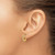 14K Yellow Gold Polished Glimmer Infused J-Hoop Post Earrings, 12.75 mm - View 3