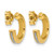14K Yellow Gold Polished Glimmer Infused J-Hoop Post Earrings, 12.75 mm - View 4