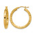 14K Yellow Gold Hollow Polished and Grooved Round Hoop Earrings, 25 mm, 2.7 mm Wide