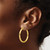 14K Yellow Gold Hollow Polished and Grooved Round Hoop Earrings, 30 mm, 2.7 mm Wide - View 3