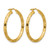 14K Yellow Gold Hollow Polished and Grooved Round Hoop Earrings, 30 mm, 2.7 mm Wide - View 4