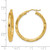 14K Yellow Gold Hollow Polished and Grooved Round Hoop Earrings, 30 mm, 2.7 mm Wide - View 5