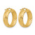 14K Yellow Gold Polished Weave Design Round Hoop Earrings, 20 mm - View 4
