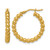14K Yellow Gold Hollow Polished Beaded Round Hoop Earrings, 22 mm