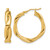 14K Yellow Gold Hollow Polished Fancy Twist Round Hoop Earrings, 27 mm