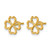 14K Yellow Gold Hollow Polished 4-Leaf Clover Stud Earrings, 9.75 mm - View 2