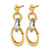 Rhodium-Plated 14K Two-Tone Gold Polished Circle Link Dangle Earrings, 30.5 mm - View 2