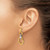 Rhodium-Plated 14K Two-Tone Gold Polished Circle Link Dangle Earrings, 30.5 mm - View 3