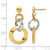 Rhodium-Plated 14K Two-Tone Gold Polished Circle Link Dangle Earrings, 30.5 mm - View 5