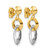 Rhodium-Plated 14K Two-Tone Gold Polished Circle Link Dangle Earrings, 21.15 mm - View 4