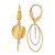Rhodium-Plated 14K Two-Tone Gold Polished / Diamond-Cut Dangle Leverback Drop Earrings, 41.3 mm
