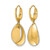 Rhodium-Plated 14K Two-Tone Gold Hollow Polished / Diamond-Cut Dangle Leverback Drop Earrings, 35 mm - View 4