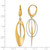 Rhodium-Plated 14K Two-Tone Gold Hollow Polished / Diamond-Cut Dangle Leverback Drop Earrings, 46.75 mm - View 5