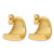 14K Yellow Gold Hollow Polished Curve Post Drop Earrings, 17 mm - View 4