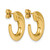 14K Yellow Gold Hollow Polished and Grooved J-Hoop Post Earrings, 21 mm - View 4