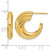 14K Yellow Gold Hollow Polished and Grooved J-Hoop Post Earrings, 21 mm - View 5