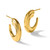 14K Yellow Gold Hollow Polished and Grooved J-Hoop Post Earrings, 21 mm - View 6