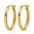 14K Yellow Gold Hollow Polished and Grooved Twist Oval Hoop Earrings, 23.5 mm - View 2