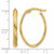 14K Yellow Gold Hollow Polished and Grooved Twist Oval Hoop Earrings, 27 mm - View 5