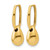 14K Yellow Gold Polished Oval with Bead Hinged Hoop Drop Earrings, 23 mm - View 2
