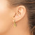 14K Yellow Gold Polished Oval with Bead Hinged Hoop Drop Earrings, 23 mm - View 3