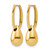 14K Yellow Gold Polished Oval with Bead Hinged Hoop Drop Earrings, 23 mm - View 4