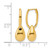 14K Yellow Gold Polished Oval with Bead Hinged Hoop Drop Earrings, 23 mm - View 5