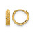 14K Yellow Gold Polished Curb Link Round Hinged Hoop Earrings, 9.5 mm