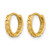 14K Yellow Gold Polished Curb Link Round Hinged Hoop Earrings, 9.5 mm - View 4