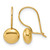 14K Yellow Gold Polished Drop Button French Wire Earrings, 16.4 mm