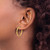 14K Yellow Gold Polished Greek Key Round Hoop Earrings, 24 mm - View 3