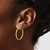 14K Yellow Gold Polished Greek Key Round Hoop Earrings, 28 mm - View 3