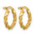 14K Yellow Gold Polished Twisted Round Hoop Earrings, 15 mm - View 4