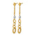 14K Yellow Gold Hollow with White RH Polish/Diamond-Cut/Twisted Post Dangle Earrings, 52.8 mm - View 2