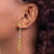 14K Yellow Gold Hollow with White RH Polish/Diamond-Cut/Twisted Post Dangle Earrings, 52.8 mm - View 3