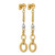 14K Yellow Gold Hollow with White RH Polish/Diamond-Cut/Twisted Post Dangle Earrings, 52.8 mm - View 4