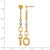 14K Yellow Gold Hollow with White RH Polish/Diamond-Cut/Twisted Post Dangle Earrings, 52.8 mm - View 5