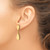 14K Yellow Gold Hollow Polished and Satin Teardrop Post Dangle Earrings, 34.2 mm - View 3